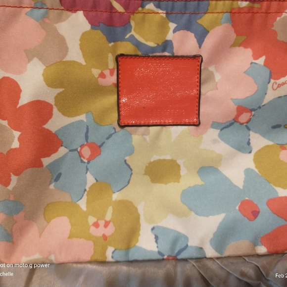 Vintage Coach Floral Fabric Nylon Tote Bag With Snap Pouch 2 piece Set - Picture 7 of 10
